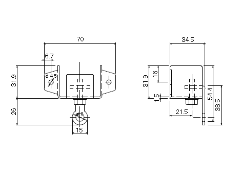 D40 壁付ソケットの寸法図-1