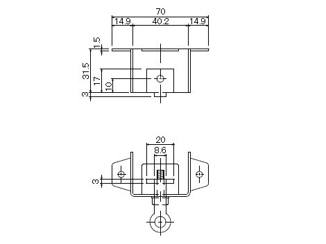 D40 壁付ソケットの寸法図-2