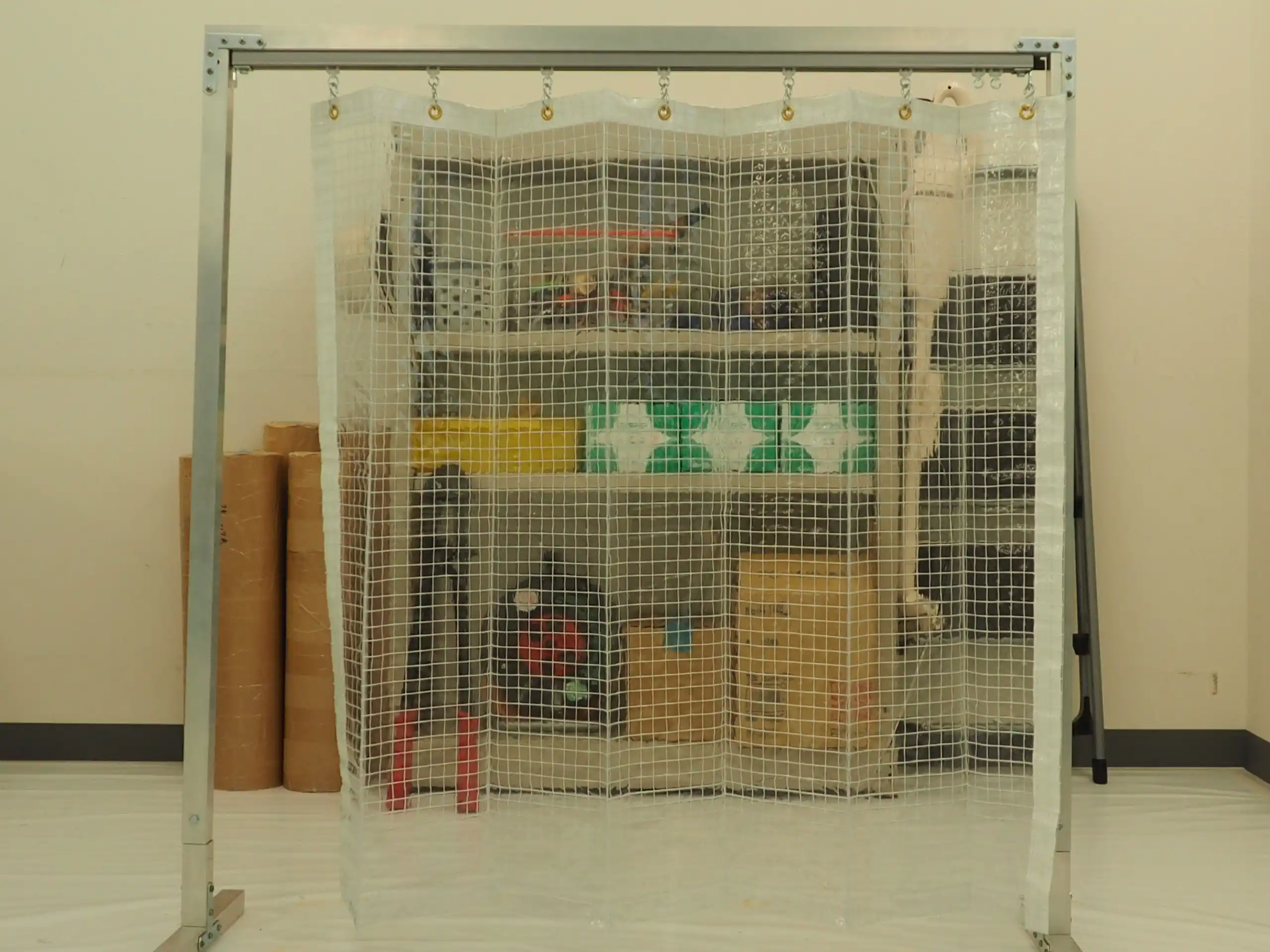 透明糸入りジャバラビニールカーテン VT-035