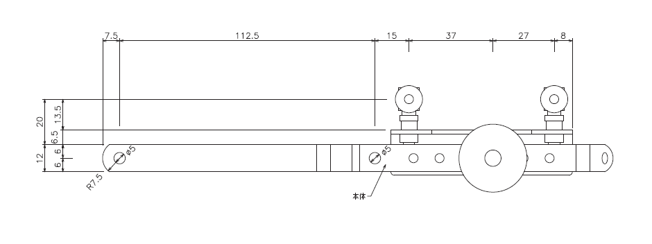 D30MG付手引用交差ランナーの寸法図