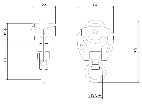 D40ステン特殊ランナーの寸法図