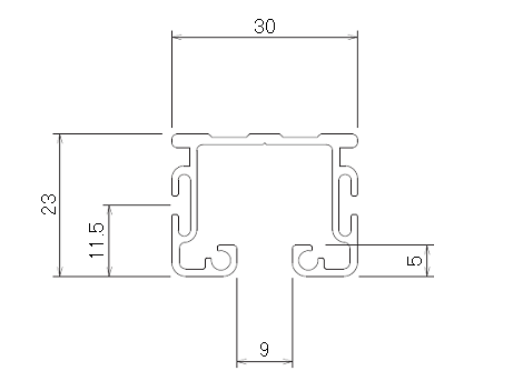 D30 隙間シートレール 3mの寸法図-1