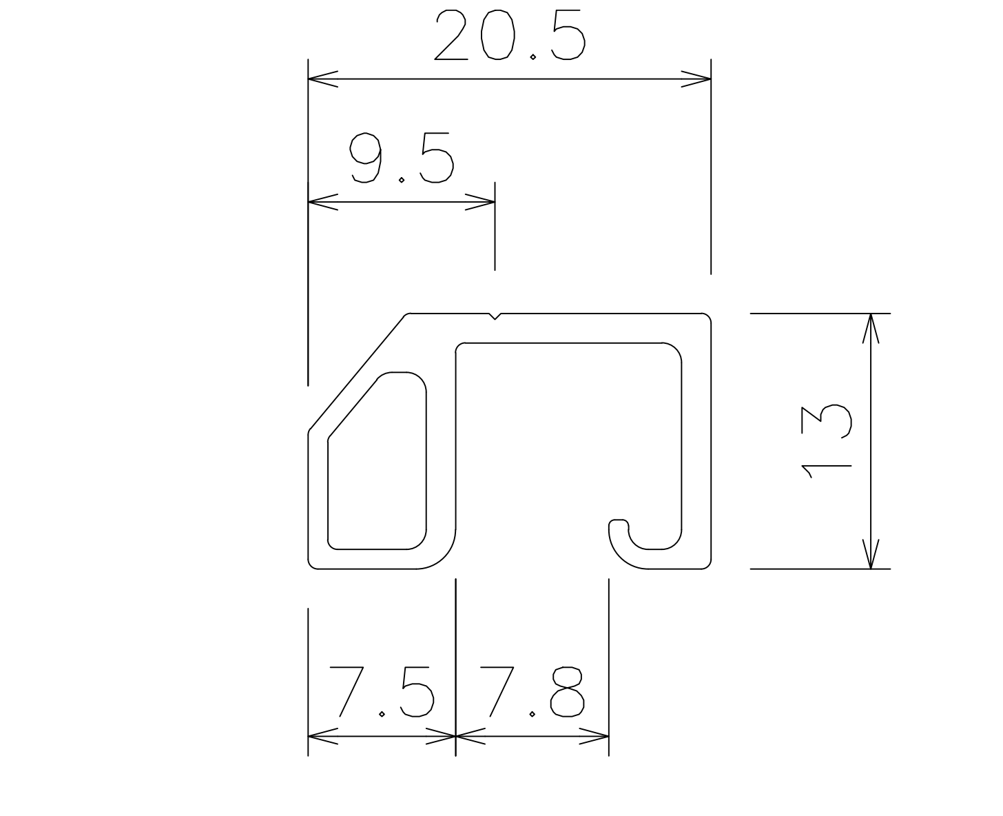 ネットBOXバー2mの寸法図-1