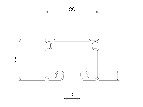 D30 スチールレール 2mの寸法図-1