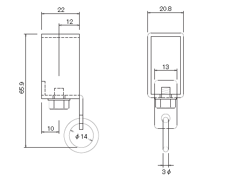 ベンダーステンキャップストップの寸法図