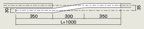 D30 スチール交差レールの寸法図-2