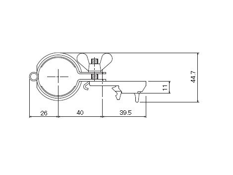 D30 パイプバンド付ブラケット32φ用の寸法図-2