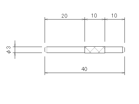 D40ローレットジョイント(1本)の寸法図