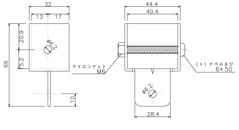 XGキャップストップの寸法図