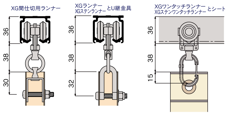 XGランナー取付寸法図