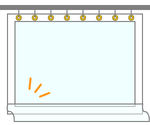 カーテンの隙間に対応するオプション